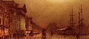 Atkinson Grimshaw Liverpool Custom House oil on canvas